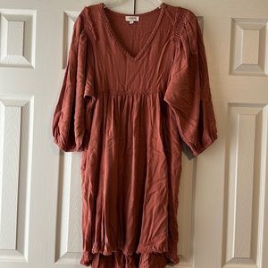 Umgee Rust V-Neck Dress